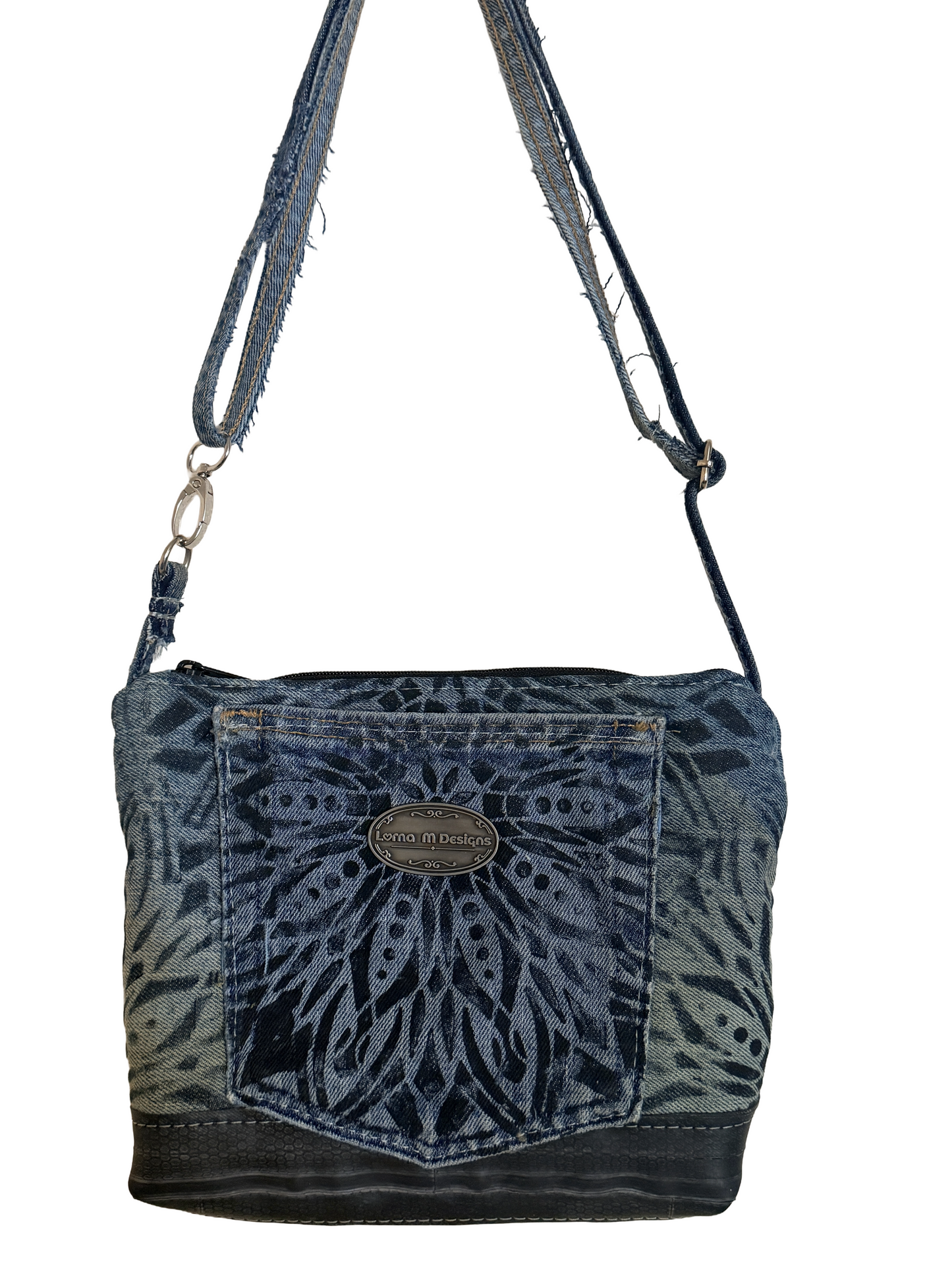 Denim Mandala Crossbody Purse