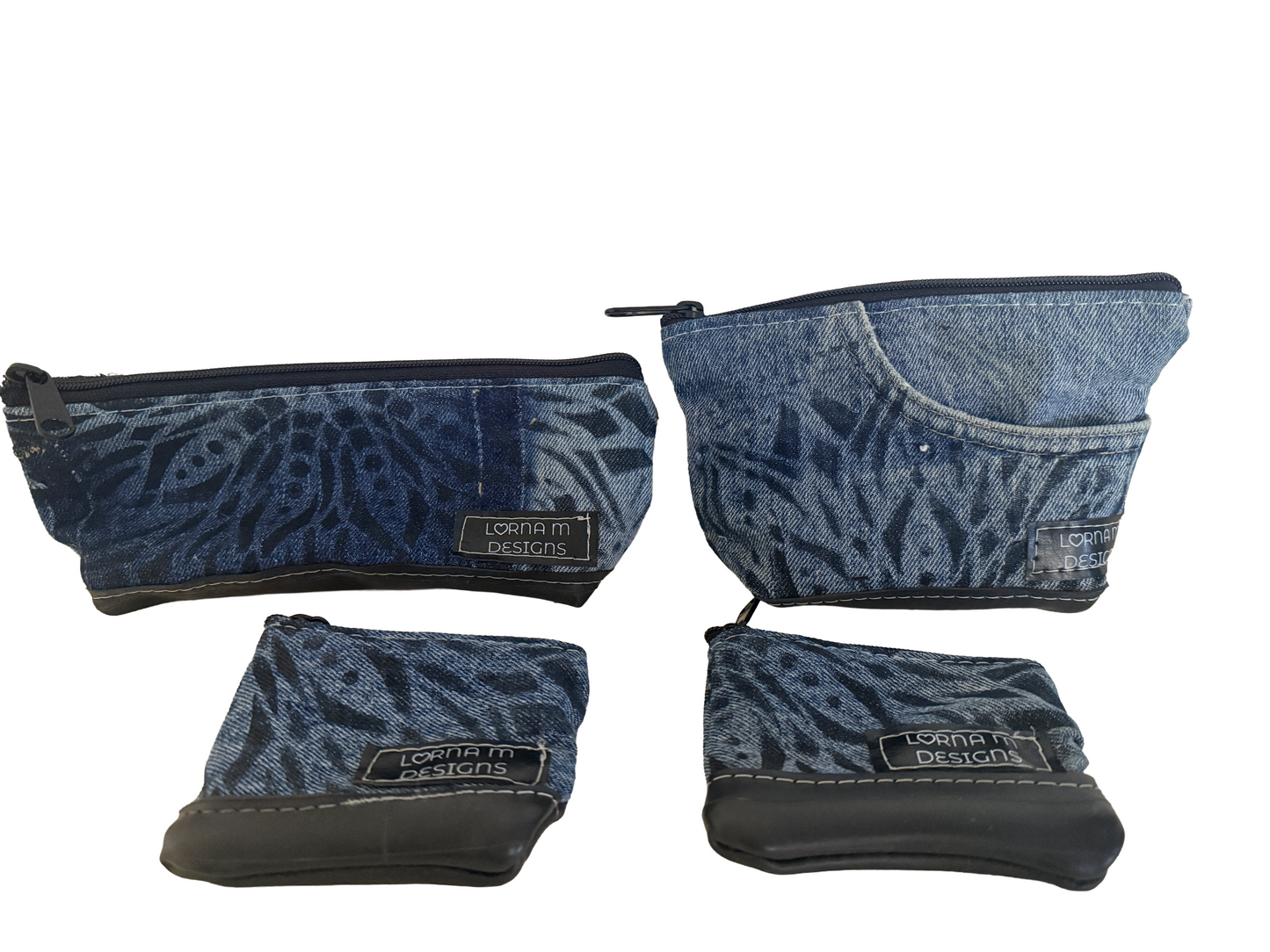 Denim Mandala Zipped Pouches