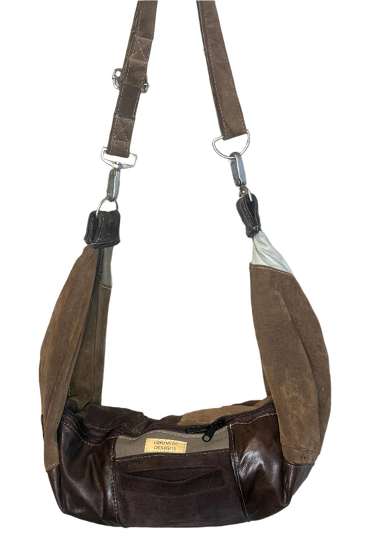 Upcycled Leather Crescent Purse--now available at The Artery in Davis CA