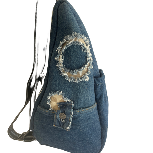 Frayed Jeans Sling Backpack (or Frontpack)
