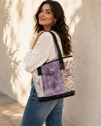 Summer Lilac Crossbody Tote Bag