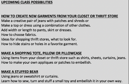 Sewing Classes