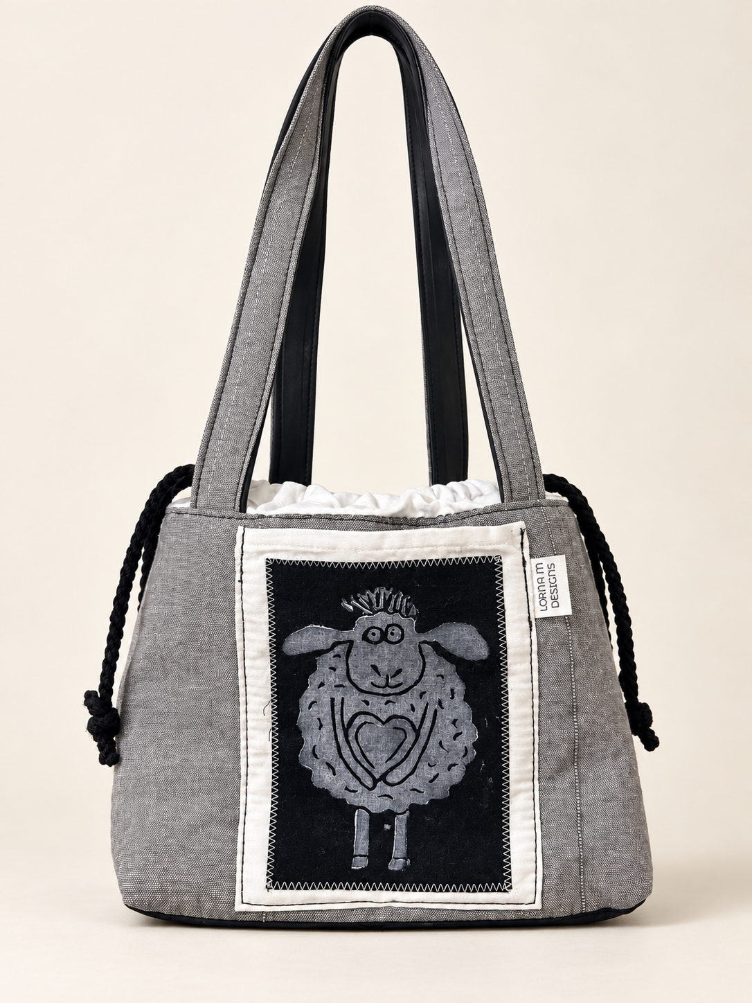 Black and White Sheep Knitting Bags