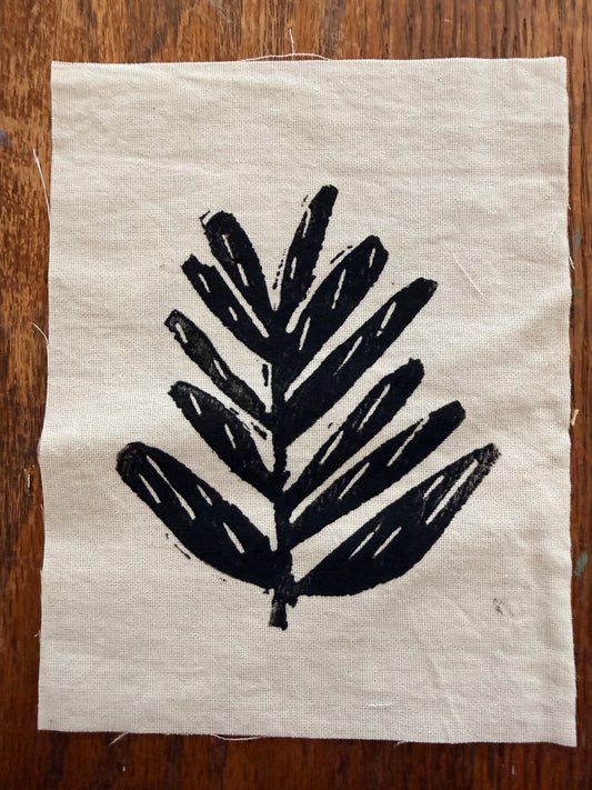 Lino-Printed  Fabric Patches
