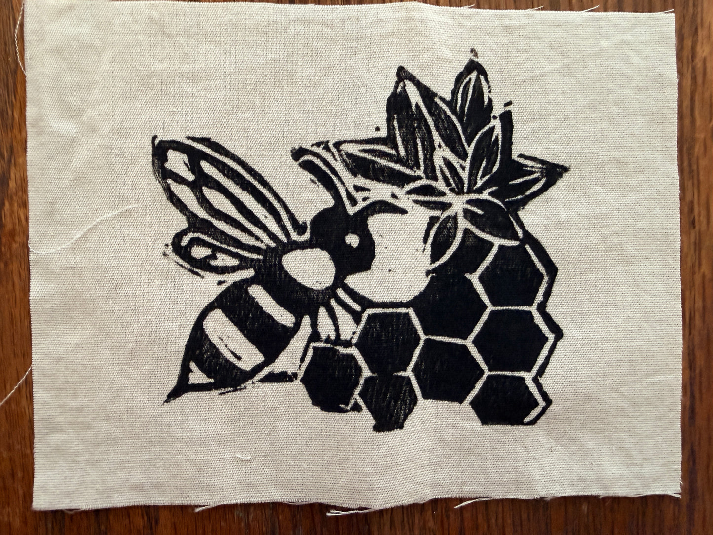 Lino-Printed  Fabric Patches