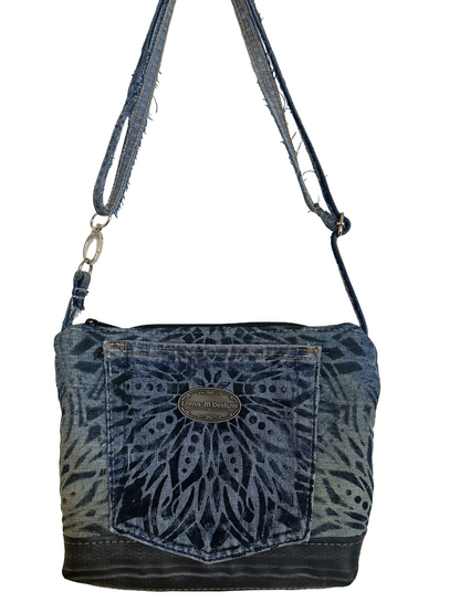 Denim Mandala Crossbody Purse