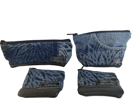 Denim Mandala Zipped Pouches