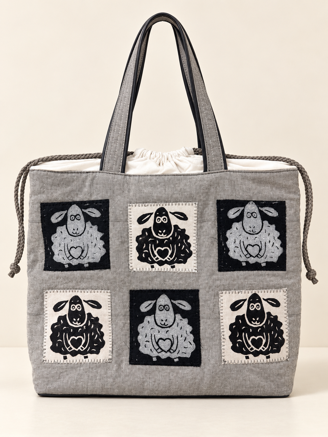Black and White Sheep Knitting Bags