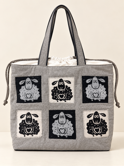 Black and White Sheep Knitting Bags