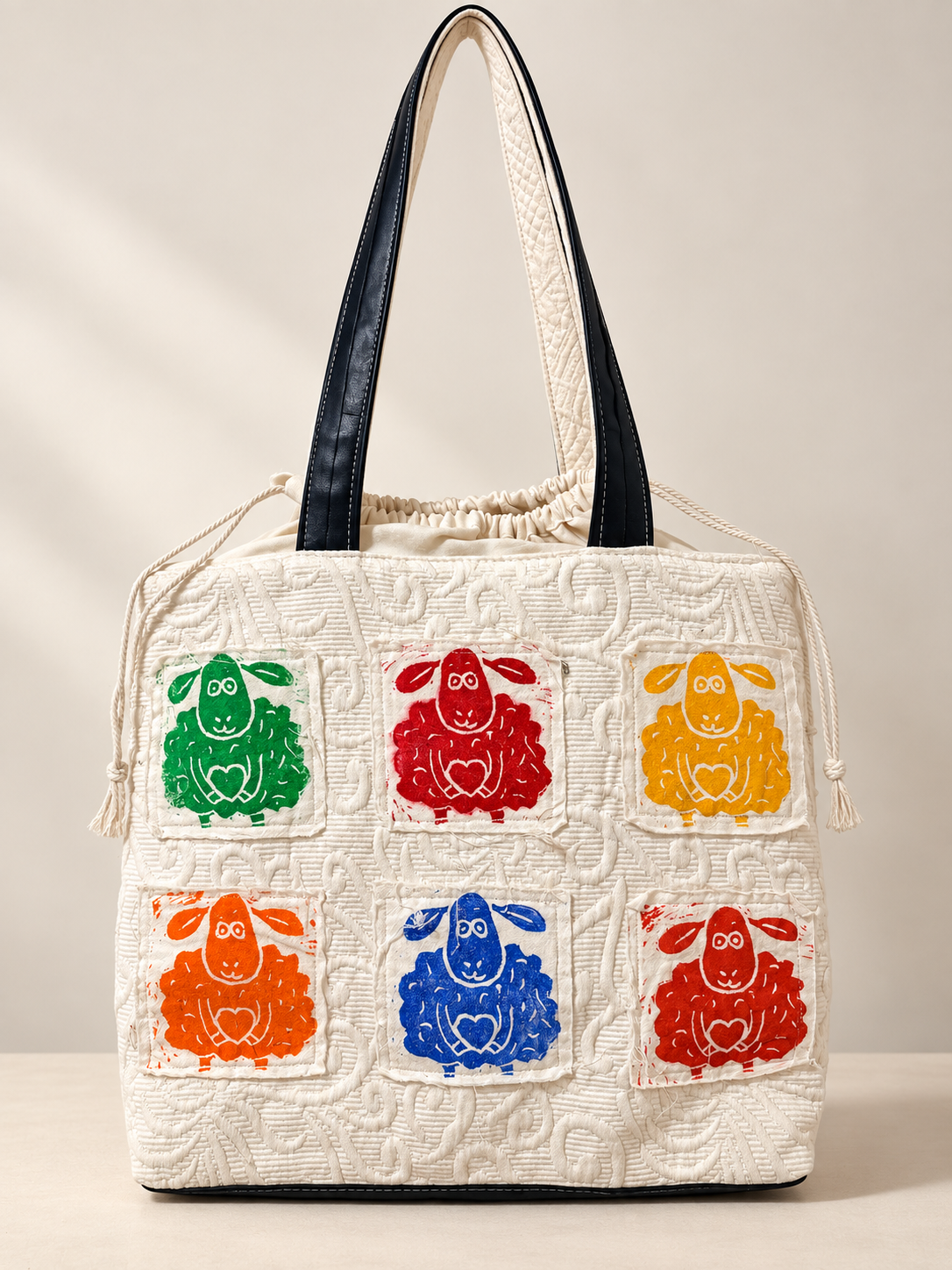Rainbow Sheep Knitting Bag
