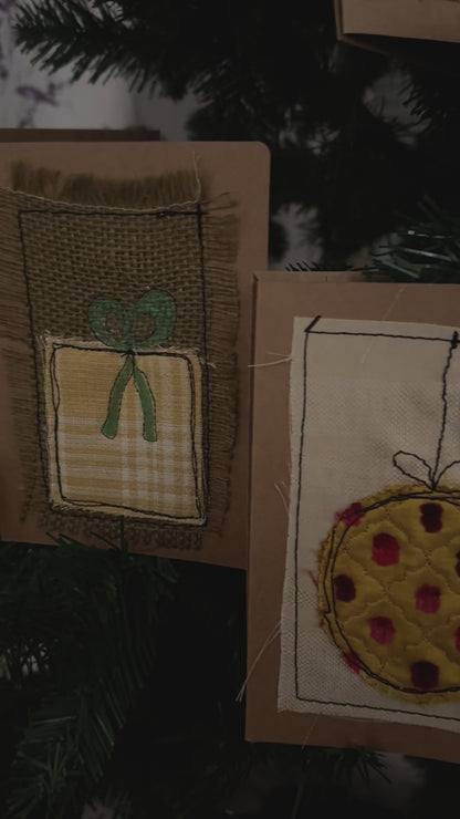 Set of 5 Upcycled Handmade Holiday Cards