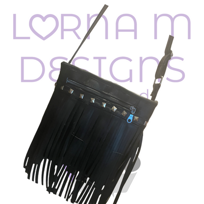 Inner tube fringe purse