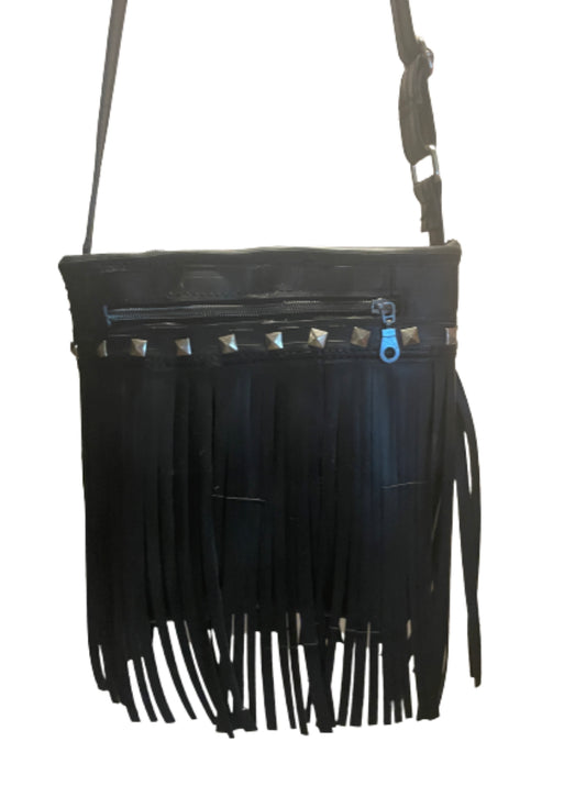 Inner tube fringe purse