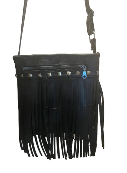 Inner tube fringe purse